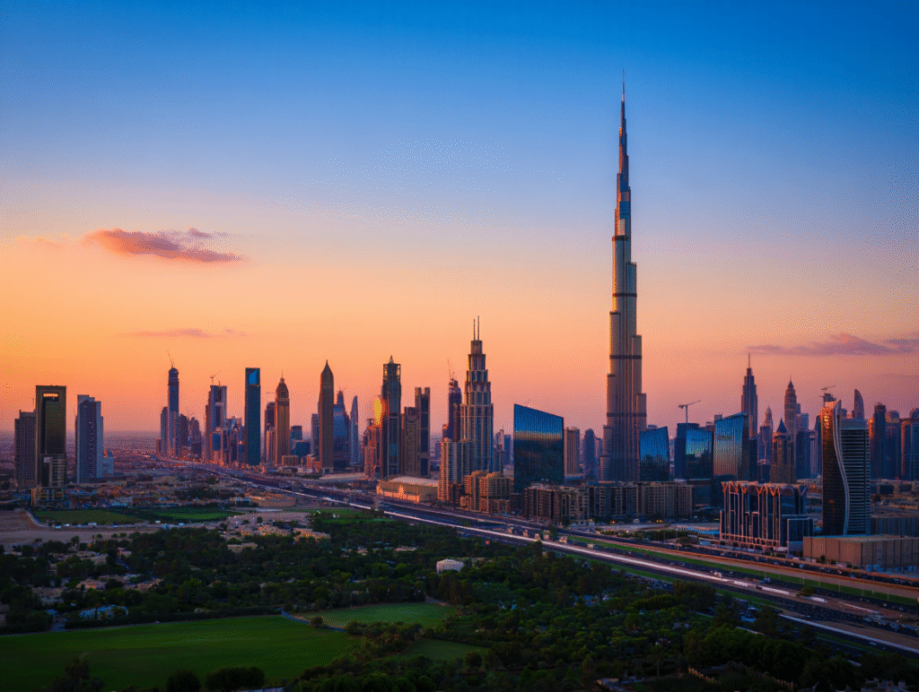 Dubai real estate industry skyline view