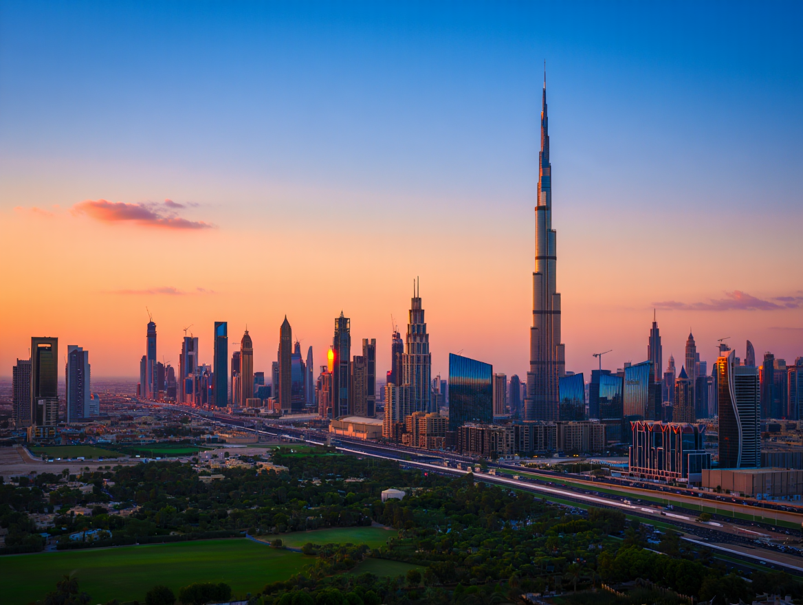 Dubai real estate industry skyline view